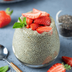 Strawberry Matcha Chia Pudding