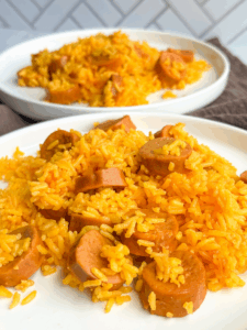 Yellow Rice with Hot Dog (Arroz Con Salchichas)